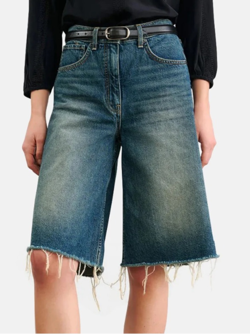 NWOT Nili Lotan denim Bermuda shorts culottes